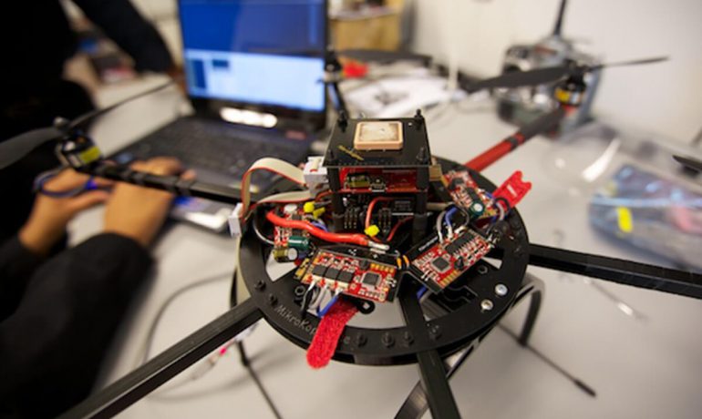 Team works on programming drone technology in NIA lab
