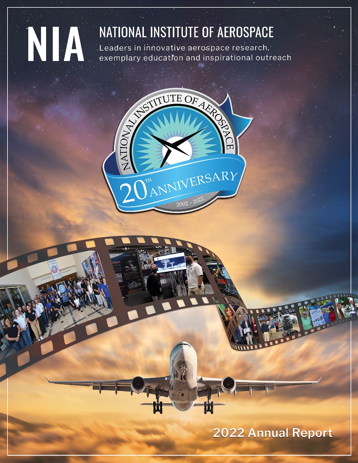 2022 NIA annual report cover, 20th anniversary